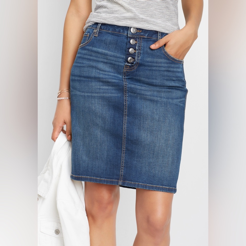 Maurices Blue Denim Pencil Skirt